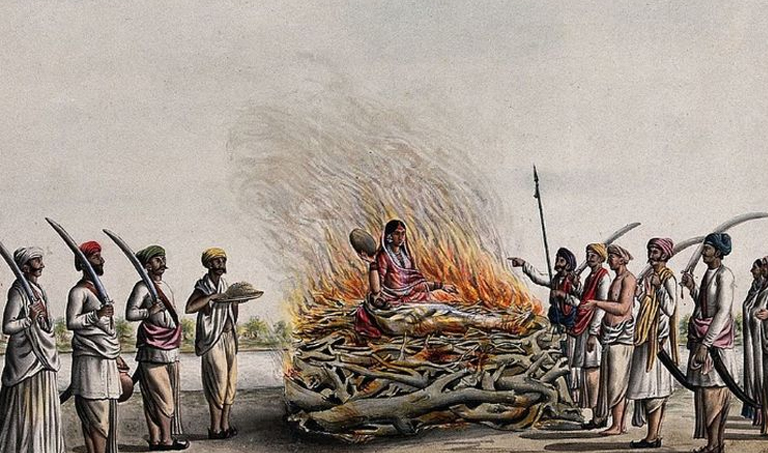 Mengerikan Ritual Sati Tradisi Para Janda Membakar Diri Demi Kehormatan!!